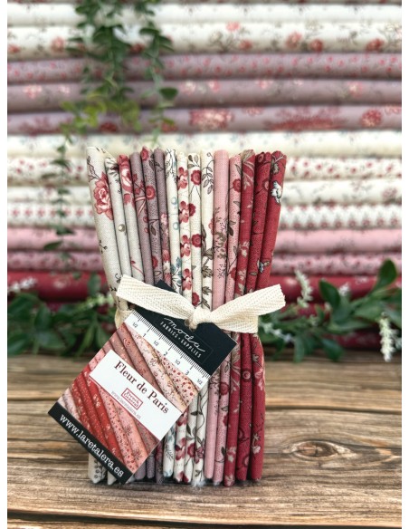 Precortado 15 telas 25 cm x 55 cm Fleur De Paris - French General by Moda Fabrics