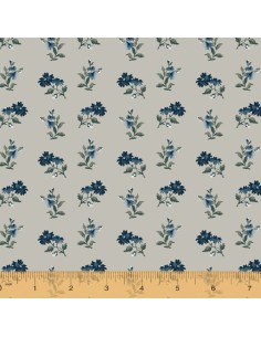 Tela Flores Medianas Azules...